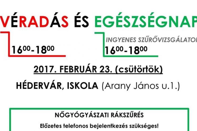 Véradás és Egészségnap Héderváron